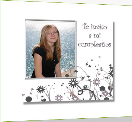 Tarjetas de felicitaciones, modelo Flores Blanco