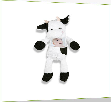 Regalo - peluches, vaca de 1 color con tu foto